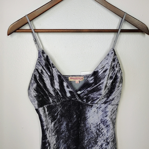 Meghan Noland Y2K Babydoll Top Womens‎ Medium Gray Velour Iridescent Fairycore - Picture 2 of 9